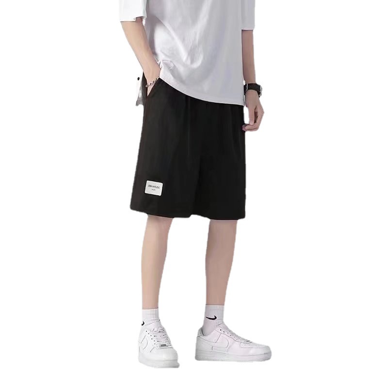 Shorts Men's Summer Thin Straight Loose Large Size Ice Silk Men's Cropped Casual Pants Student Basketball Sports Pants