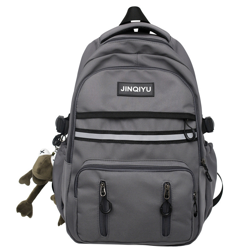 Korean Style Fashionable Casual Backpack Large Capacity Fashionable Cool Tooling Style Backpack Early High School Student Schoolbag Wholesale