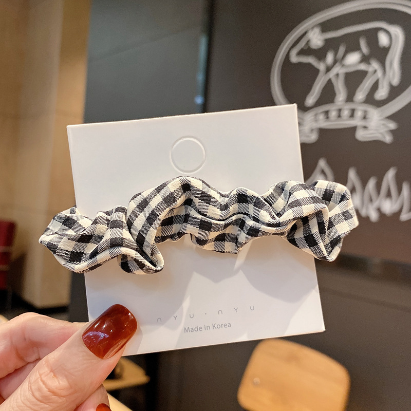 Fresh Plaid Large Intestine Hair Band Girl Tie up a Bun Hairstyle Hair Rope Rubber Band Korean Style Online Influencer Head String Female Hair Accessories Wholesale