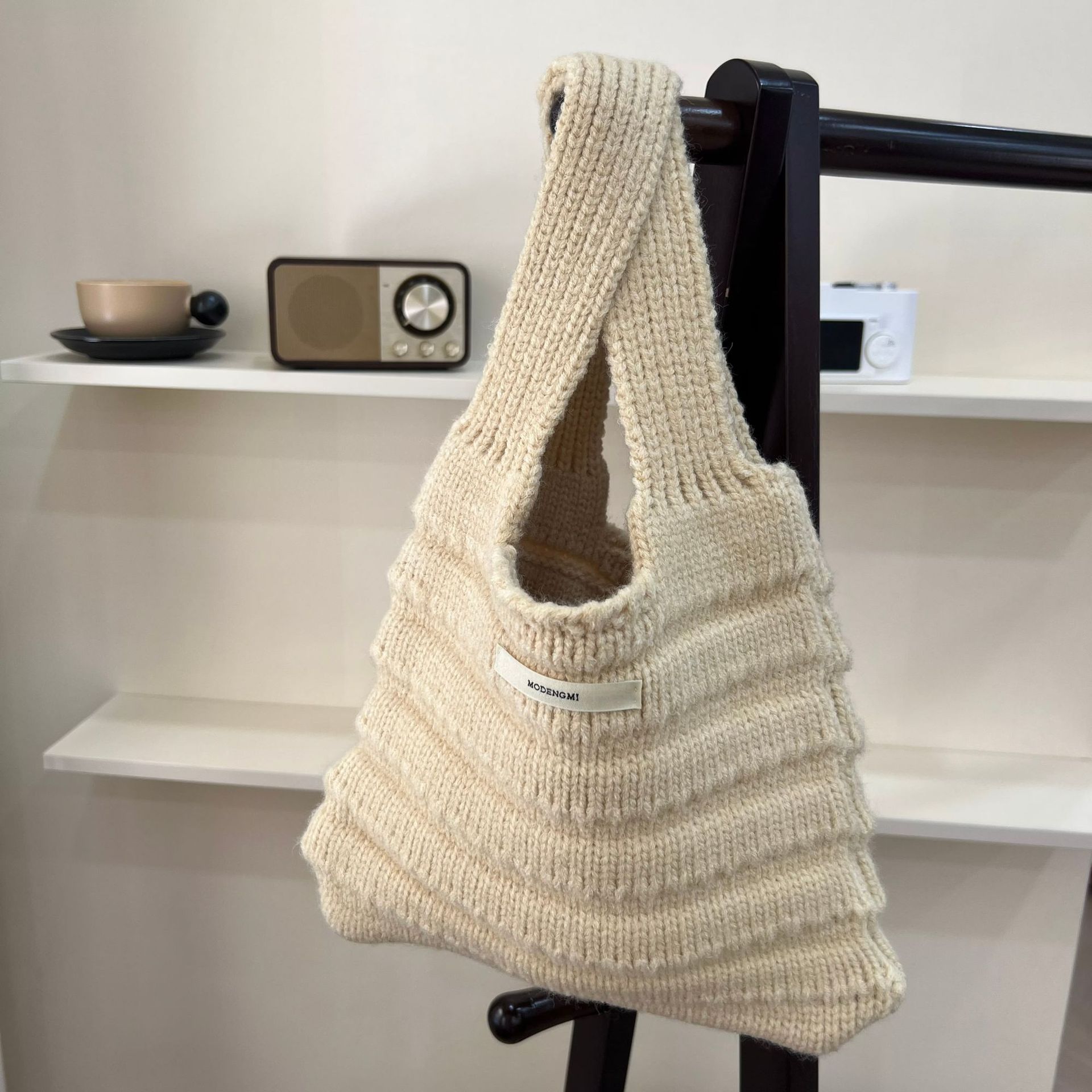 24年新款女士手提包韩系小号单肩时尚毛线包包秋冬小众设计针织包