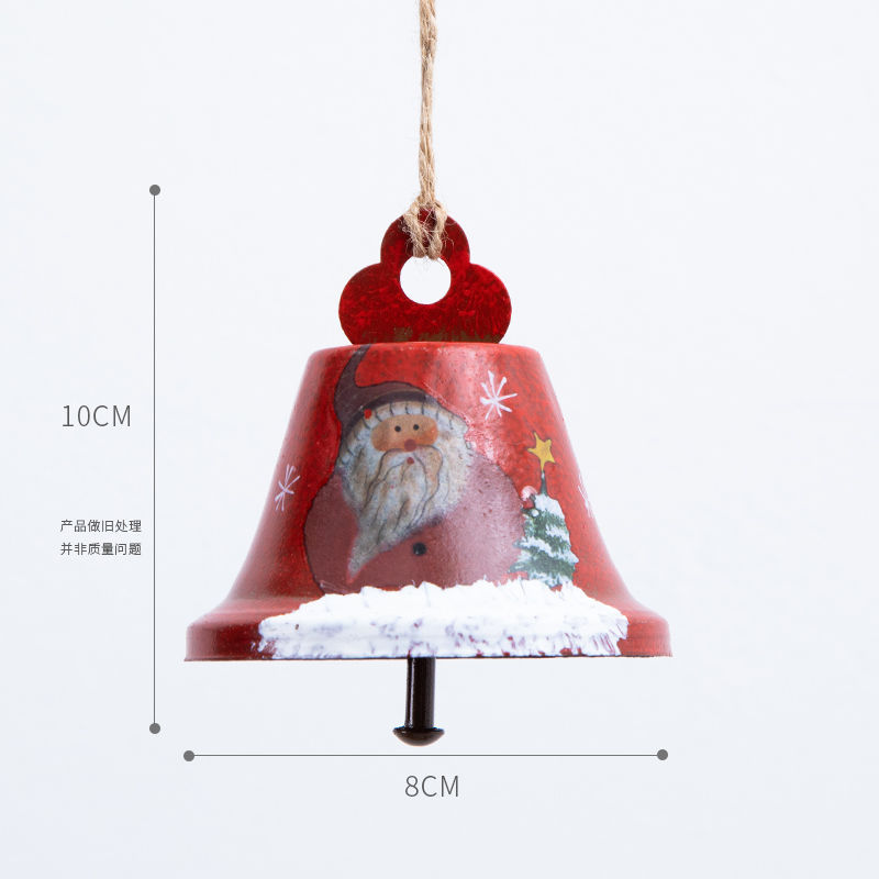 Nordic Iron Santa Claus Snowman Bell Pendant Creative Christmas Decorations Christmas Tree Hanging Ornament Pendant