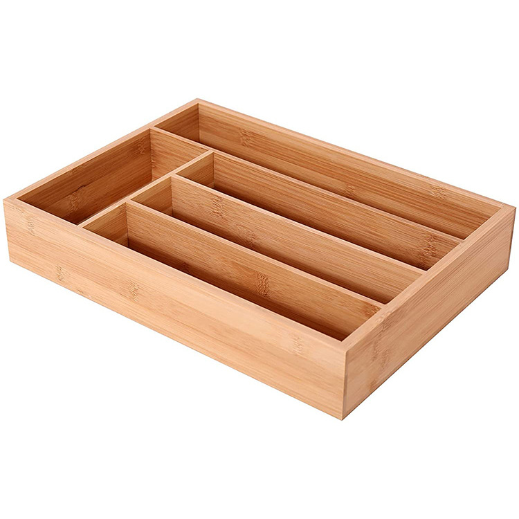Manufacturer Recommend Creative Bamboo and Wood Knife and Fork Spoon Storage Box Storage Basket Multi-Purpose Grid Storage Frame Wholesale