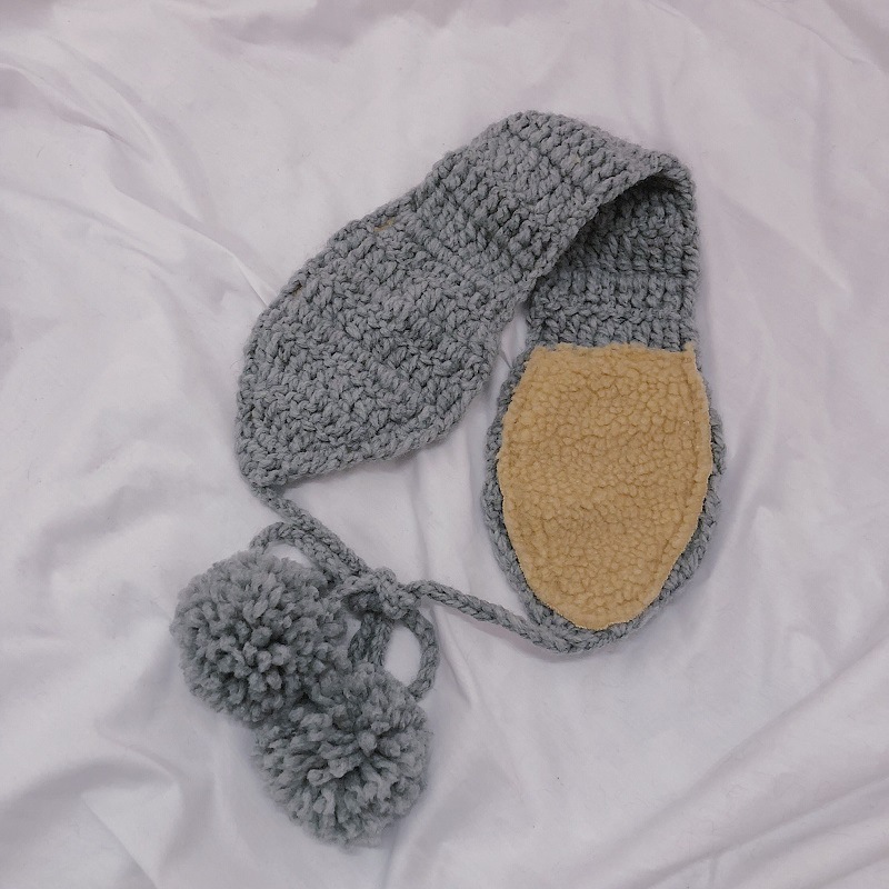 韩国ins复古系带毛线耳罩秋冬季可爱护耳针织耳包保暖耳暖耳套女