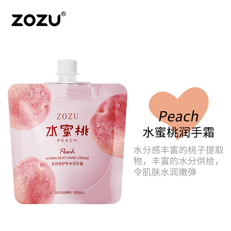 Zozu Fruit Hand Cream Series Fragrant Citrus Peach Avocado Nourishing Moisturizing Autumn and Winter Products Factory Wholesale