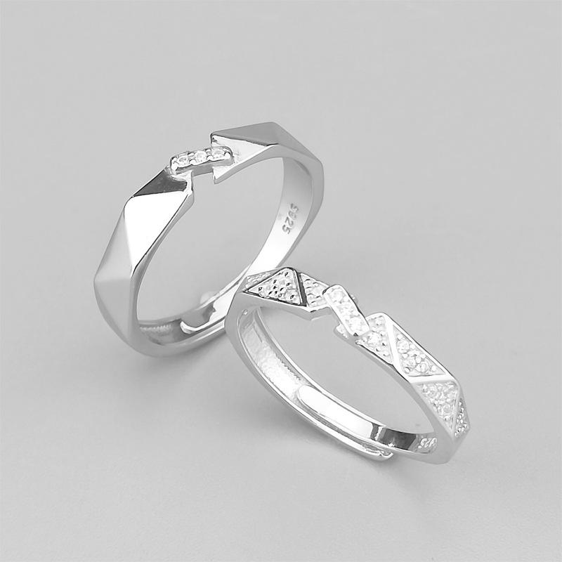 天作之合情侣戒指男女一对新款小众设计网红菱角时尚潮流百搭对戒