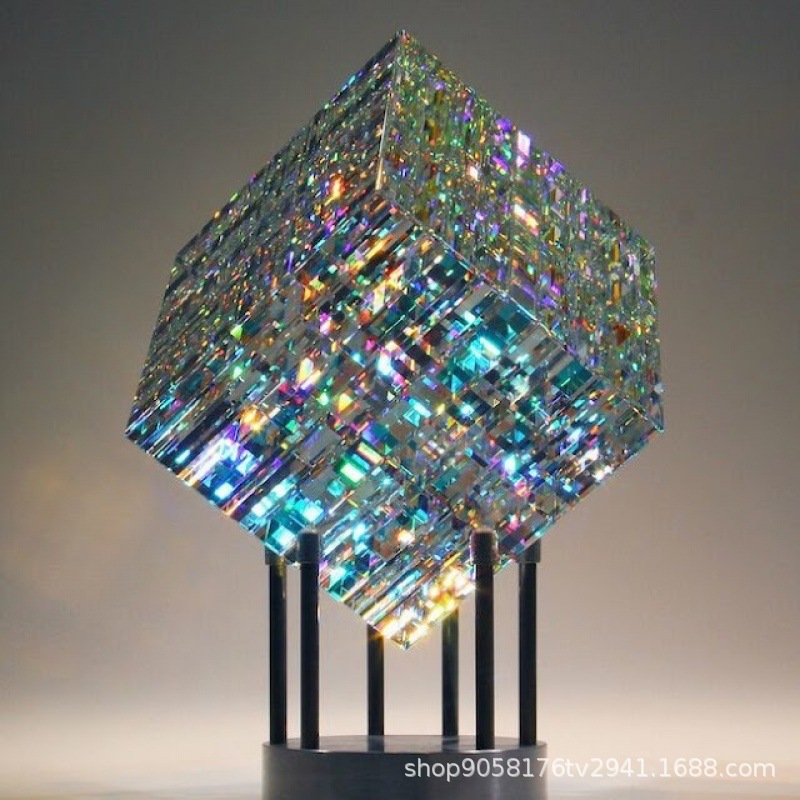 跨境现货爆款magik chroma cube水晶雕塑桌子摆件魔法色度立方体
