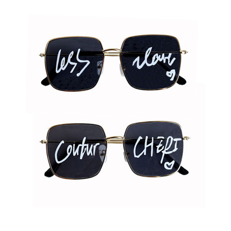 婚纱照摄影小道具英文字母眼镜影楼拍摄婚礼旅拍街拍太阳镜方墨镜