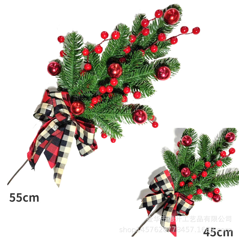 DSEN 2022 Christmas Decorations Chinese Hawthorn PE Pine Twig Cutting Bottle Flower Decoration Home Hanging Decoration