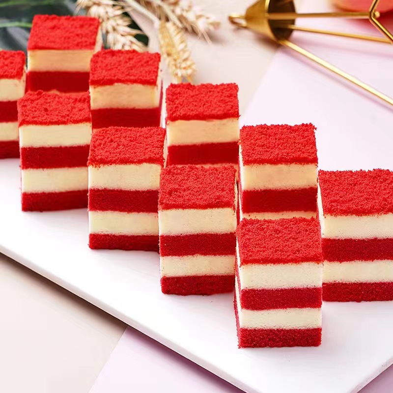 速冻慕斯方块蛋糕 红丝绒杨枝甘露 成品自助餐方形宴会茶歇半成品