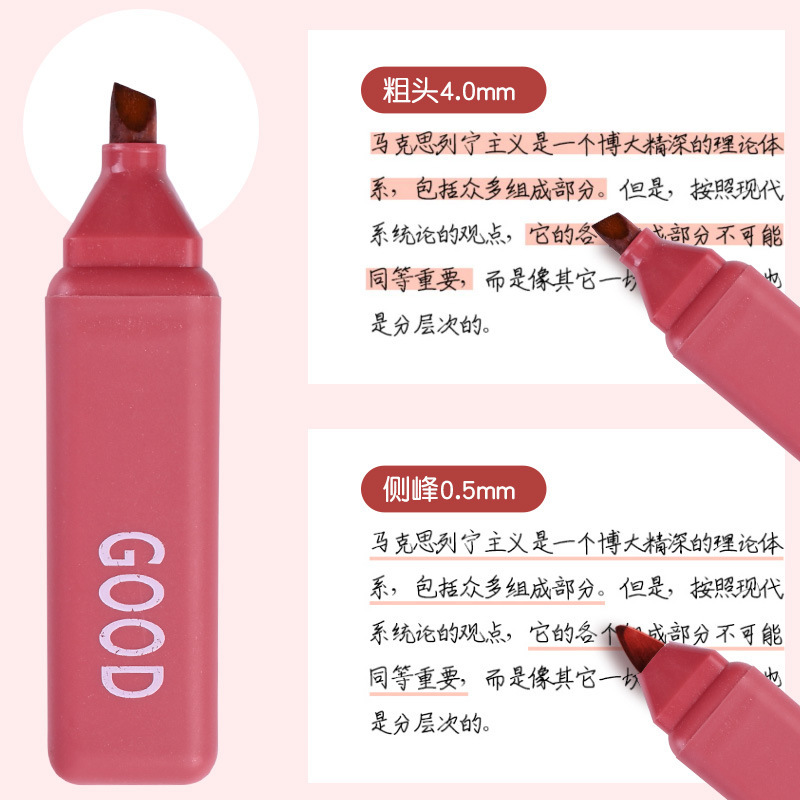 Cross-Border 6-Color Fluorescent Pen Color Pencil Student Marker Key Light Eye Protection Morandi Hand Account Fluorescent Pen