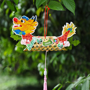 端午节手工diy国潮龙舟不织布艾草挂饰儿童创意幼儿园环创材料包