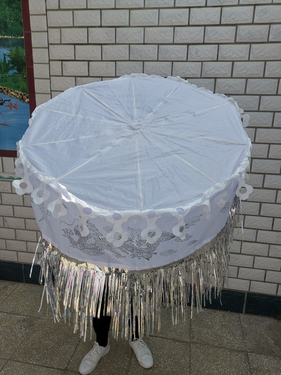 100厘米80厘米天堂伞殡葬用品清明扫墓丧葬烧纸冥币花圈白事佛教