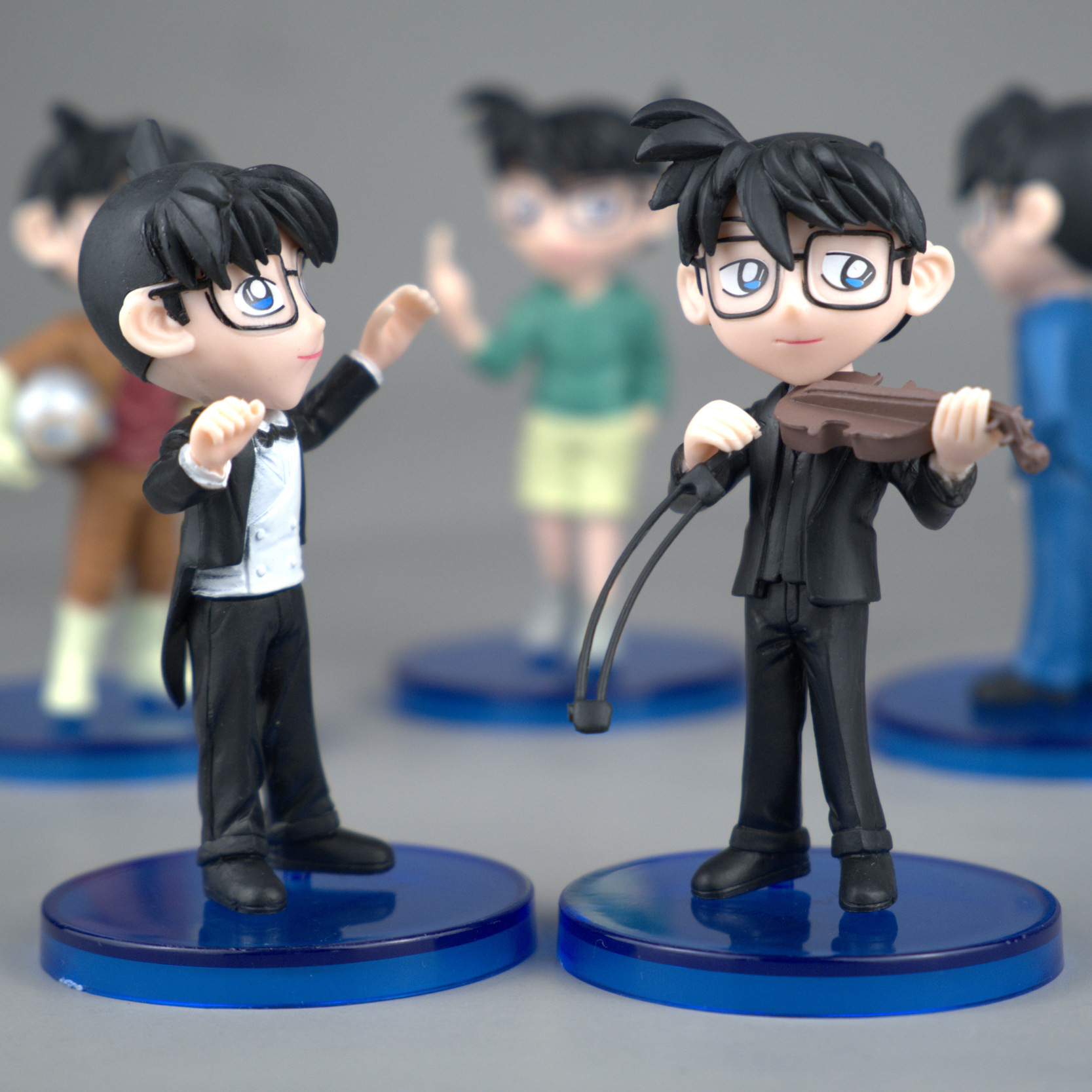 名侦探柯南 8代5款 工藤新一 盲盒玩偶手办 模型车载 娃娃机 摆件