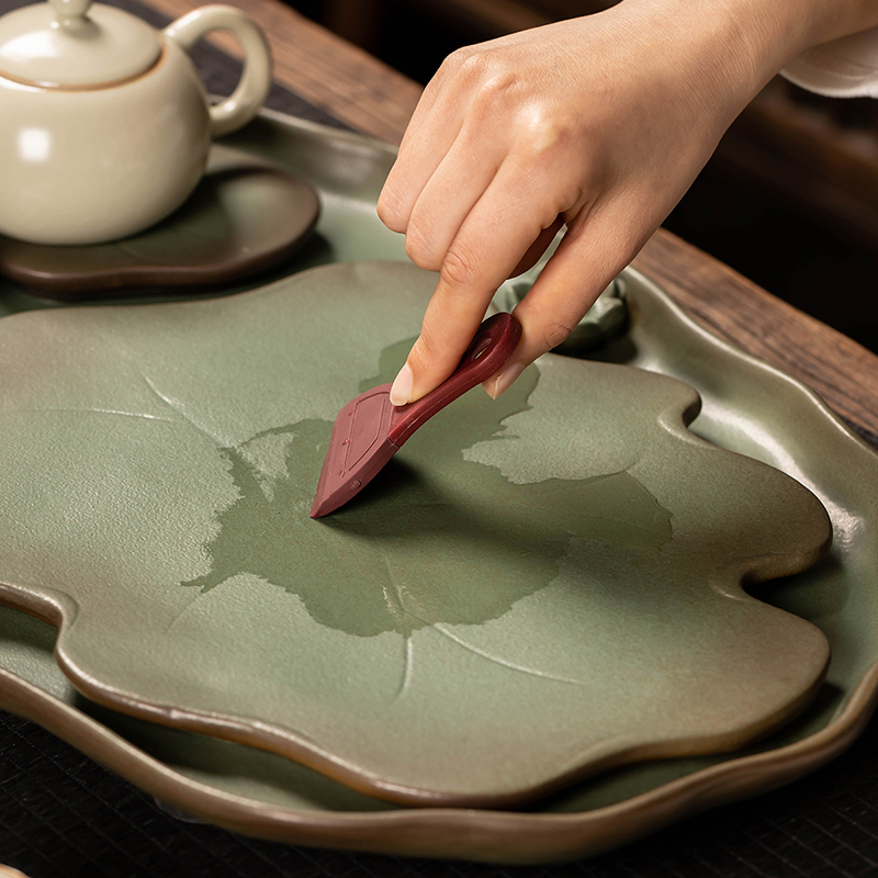 w1tr陶瓷茶盘新中式小型家用泡茶杯托盘办公室排水轻奢功夫茶