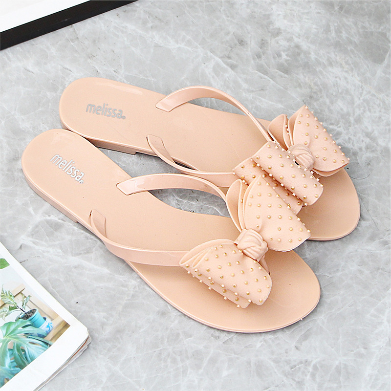 Melisa Melisa Flip-Flops Women's Sandals 2023 Summer Flip-Toe Beach Jelly Crystal Shoes Flip Flop