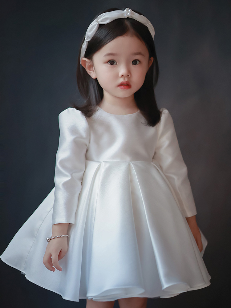 女童礼服儿童女孩周岁宝宝公主裙主持人花童婚纱钢琴演出服蓬蓬裙
