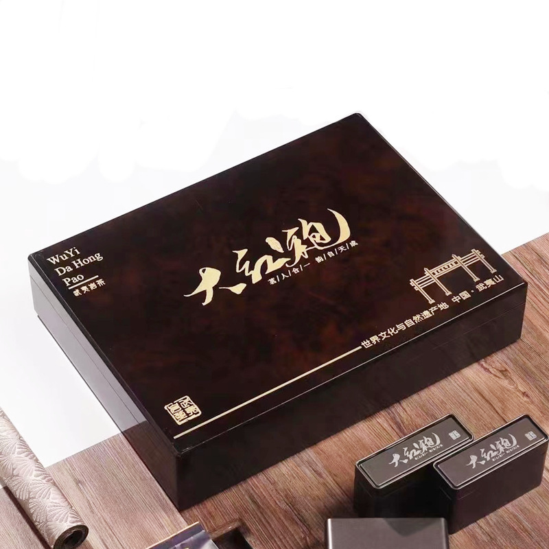 大红袍茶叶高档正宗武夷岩茶肉桂乌龙茶浓香型实木礼盒装春节送礼