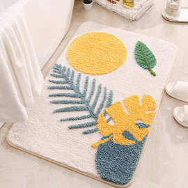 植绒简约客厅地毯浴室防滑垫卫生间吸水防滑地垫进门门垫厨房脚垫