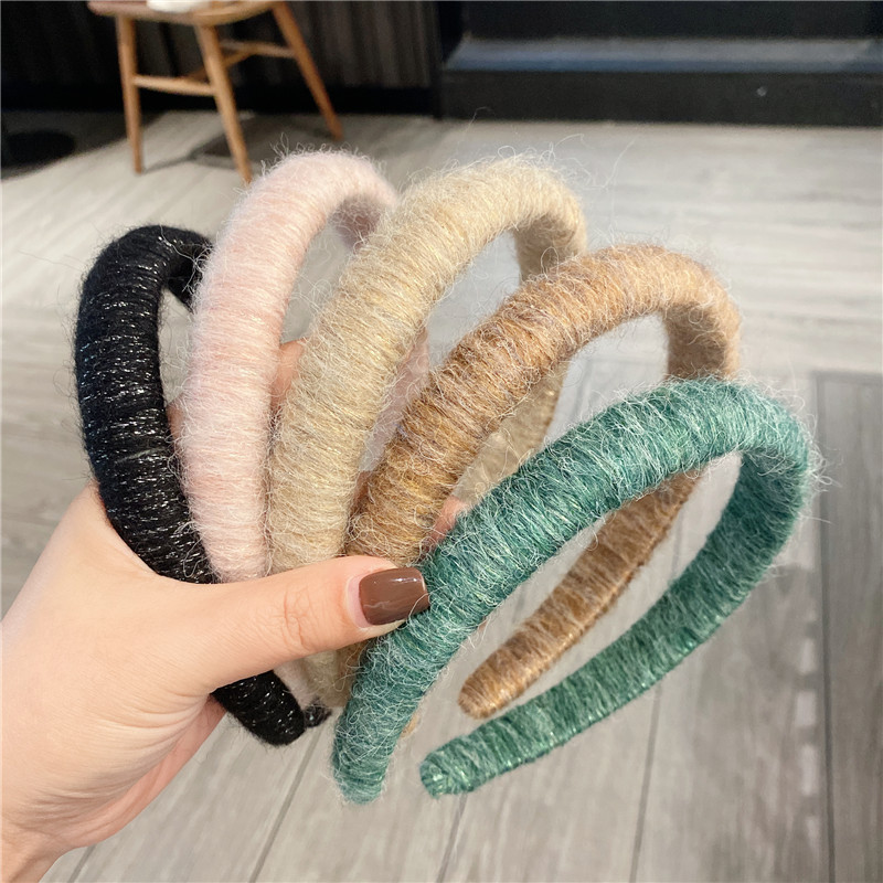 秋冬小香风毛线发箍女韩国简约高级感网红高颅顶头箍细边发卡头饰