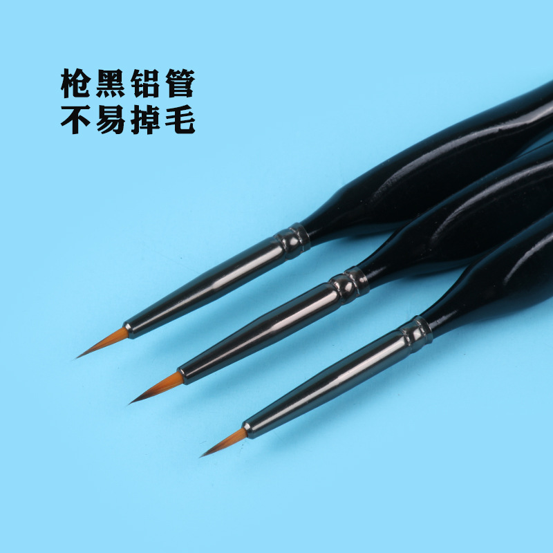 Nylon Wool Hook Brush 6 PCs Suit Acrylic Watercolor Gouache Contour Pen Oil Painting Brush Basic Set