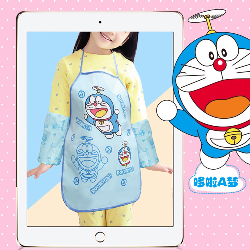 Children's Waterproof Apron Set Primary School Students Overclothes Painting Kindergarten Oil Painting Plaster Porcelain Doll Coloring Clothes