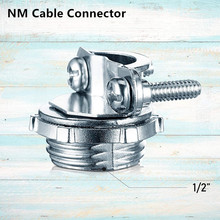 电缆压线头防水防爆喉箍夹Romex NM Cable CONN1/2"锌合金连接器