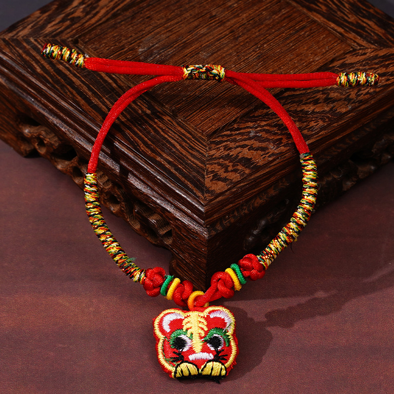 Dragon Boat Festival Colorful Rope Hand-Woven Baby Children's Red Rope Bracelet Tiger Zongzi Carrying Strap Colorful Wire Wholesale