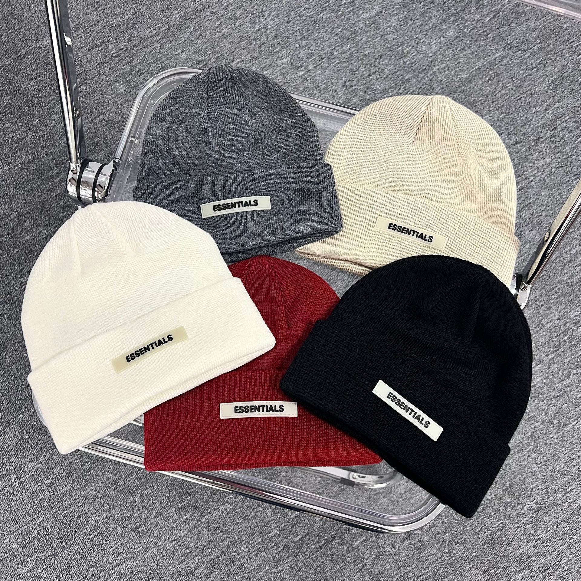 高阶版fog fear of god essentials复线五色羊毛帽冷帽情侣针织帽