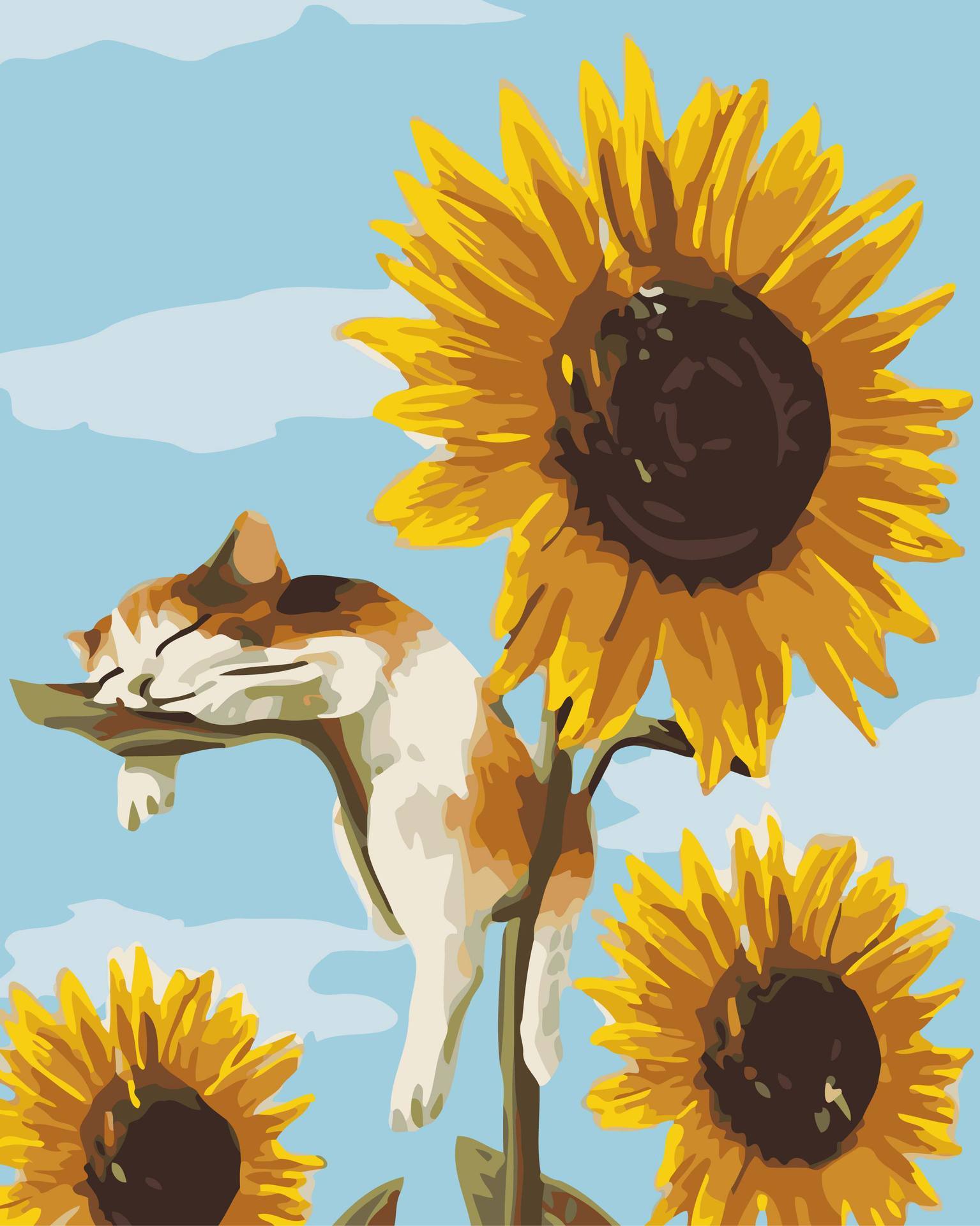 ins风diy千菊飞客厅卧室风景花卉动漫人物填色油彩装饰画