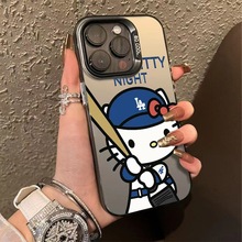 棒球kitty猫适用于苹果15plus手机壳iphone14promax高级感13涂鸦x