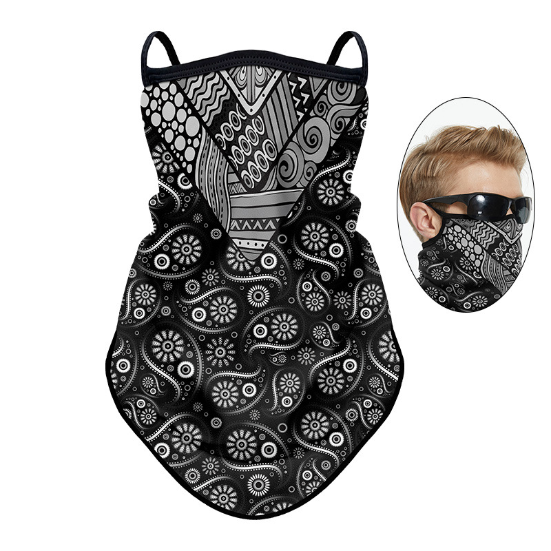 Summer Riding Sun Mask Men's Ice Silk Ear-Hanging Face Towel Harley Motorcycle Vintage Headscarf Outdoor Fishing Mountaineering Scarf