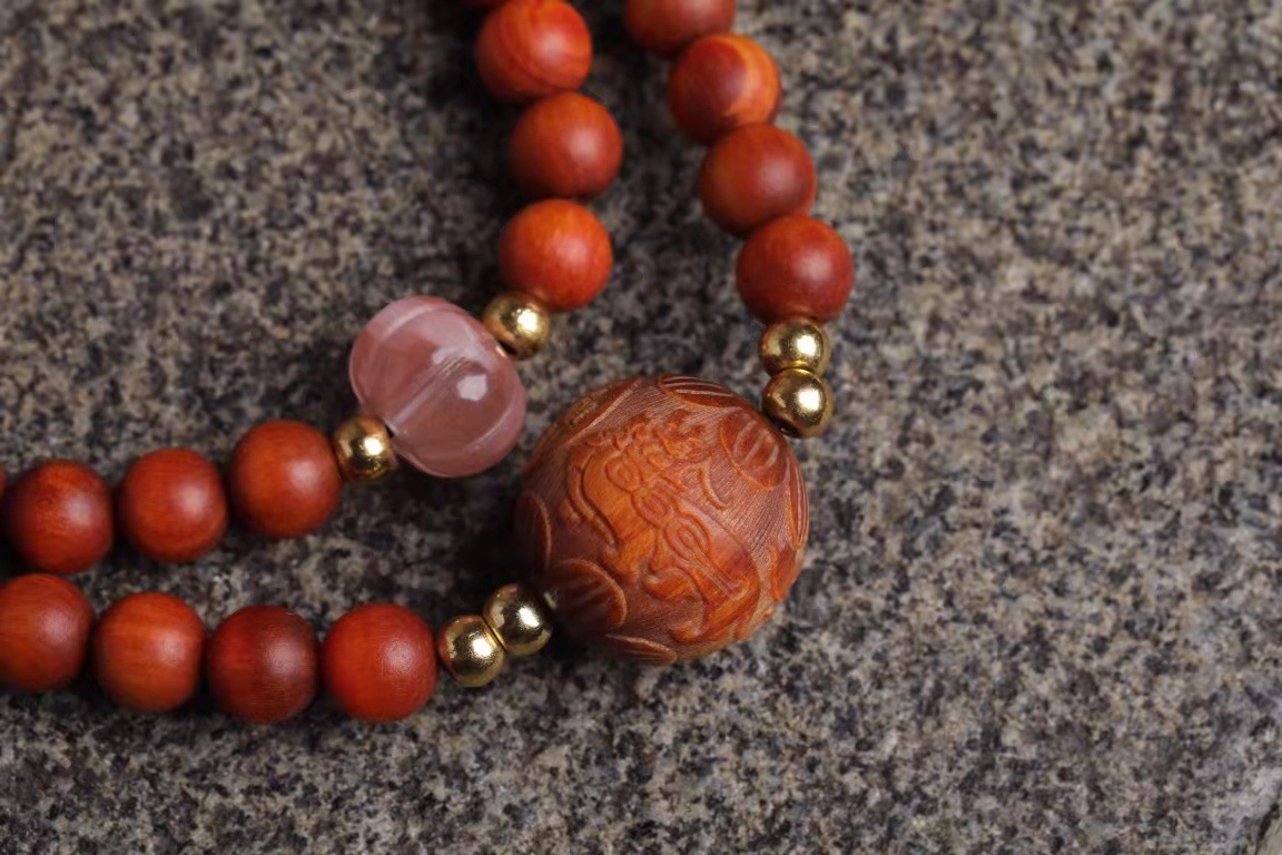 印尼冰种血龙珠手串手链招财进宝血龙木车挂手持透光性强盘玩玉化