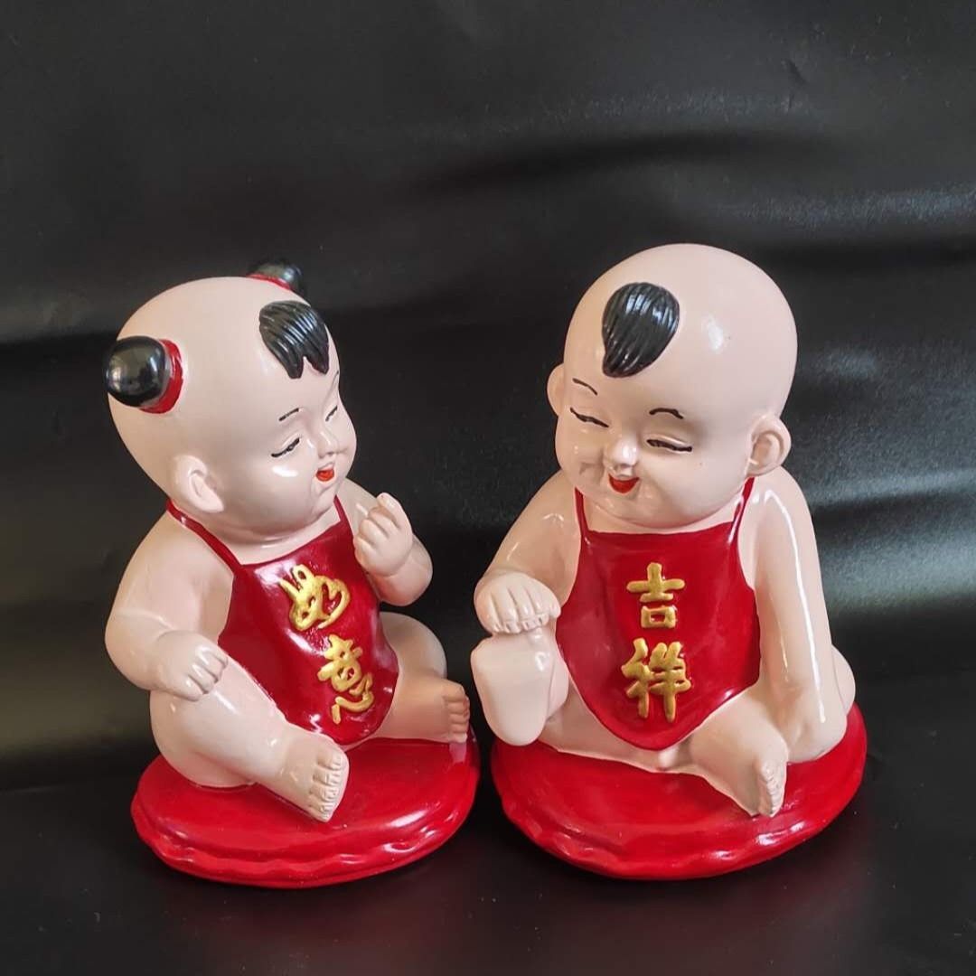 树脂摆件娃娃婚庆礼品早生贵子金童玉女男宝宝福娃家居摆件送礼品