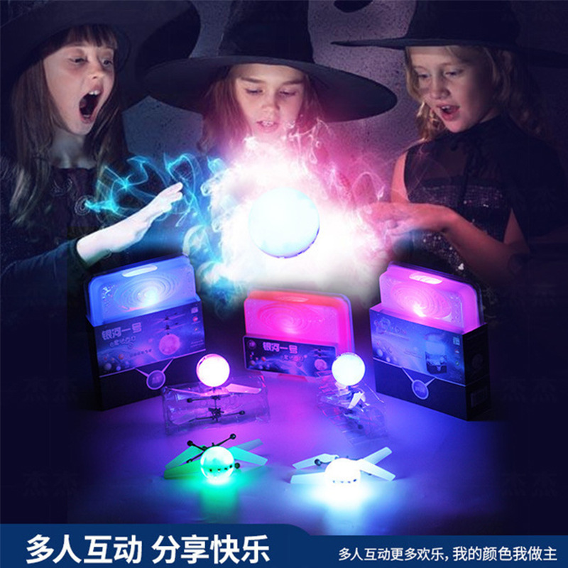 Rechargeable Luminous Flying Ball Crystal Induction Aircraft Suspension Gesture Remote Control Aircraft Night Market Children's Toys Wholesale