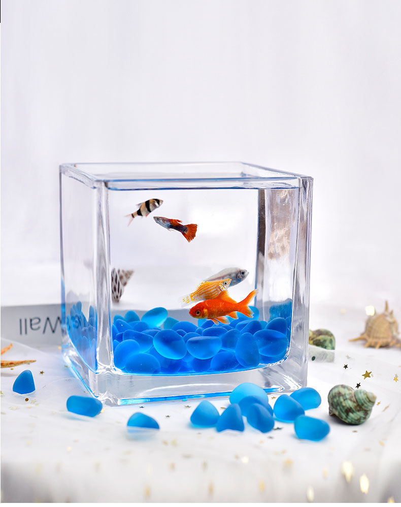 玻璃鱼缸方形超白小鱼缸造景创意水族箱金鱼缸家用办公桌斗鱼缸