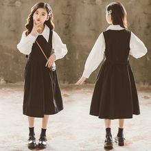 女童春季套装裙2022新款时髦洋气连衣裙子中大儿童学院风两件套