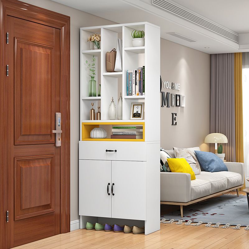 新款实木进门玄关柜门厅柜简约现代多功能鞋柜屏风一体置物衣帽柜