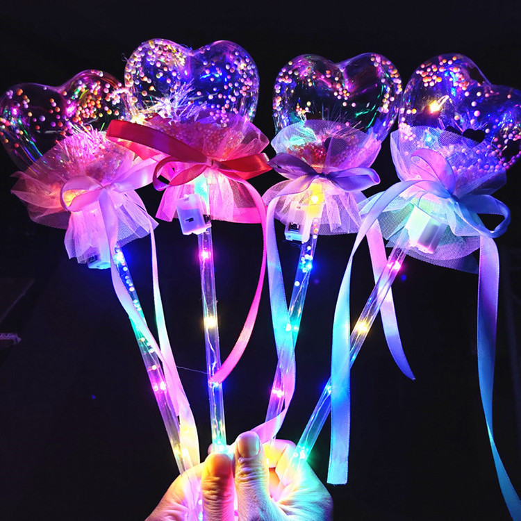 internet celebrity led luminous starry sky stick children‘s love wave ball stick flash toy magic fairy stick night market gift