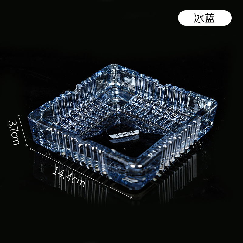 Wholesale Home Crystal Glass Ashtray Small Exquisite Square Ashtrays Light Luxury Living Room Creative Hotel Ashtray