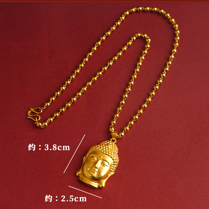 New Chinese Style National Trendy Style Copper Alloy Maitreya Buddha Pendant Black Braided Rope Necklace Pendant Buddha Head Pendant Ladies