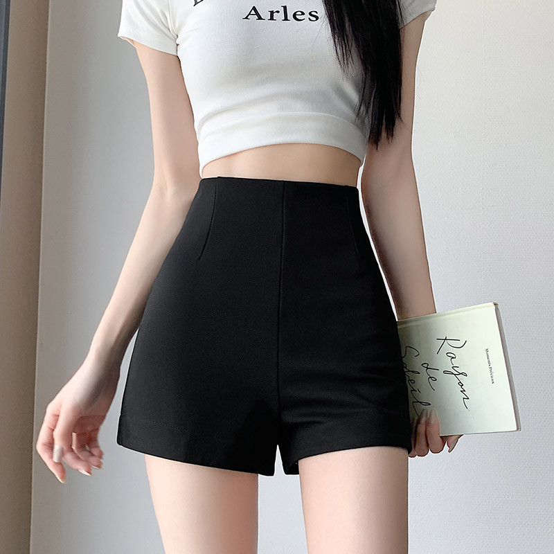 黑色短裤女夏季新款修身纯显瘦色性感辣妹潮a字热裤高腰超短裤