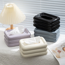 轻奢陶瓷抽纸盒创意紫色家用客厅桌面高级感纸巾盒装饰品摆件批发