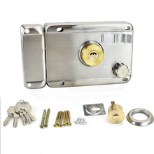 外装门锁老式防盗锁不锈钢 自动锁通用型 铁门拉手锁大门室内