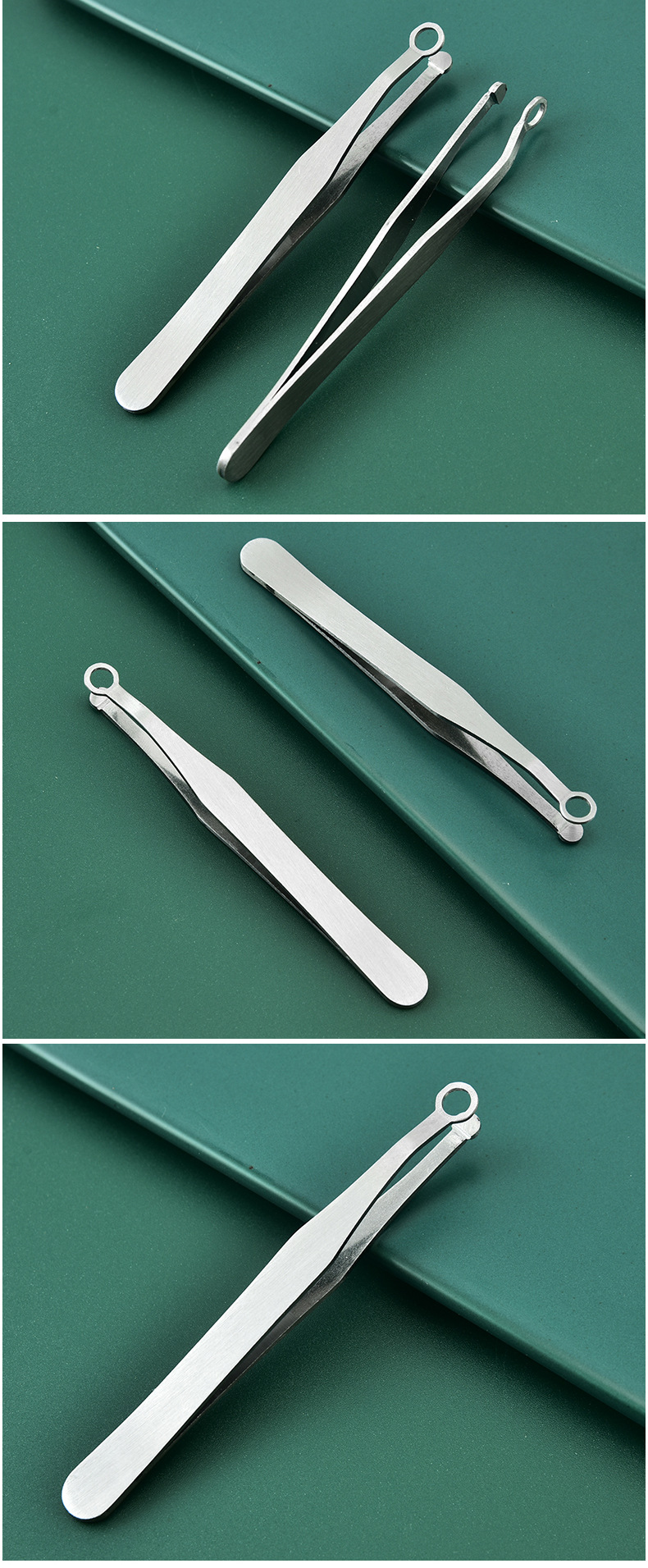 不锈钢圆头按压式鼻毛夹胡子胡须修剪器眉剪眉夹美容工具鼻毛剪