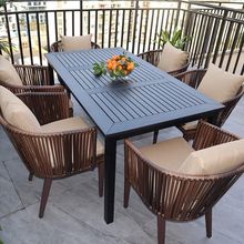 庭院户外桌椅休闲露台花园阳台藤椅三件套组合简约室内外塑木桌椅