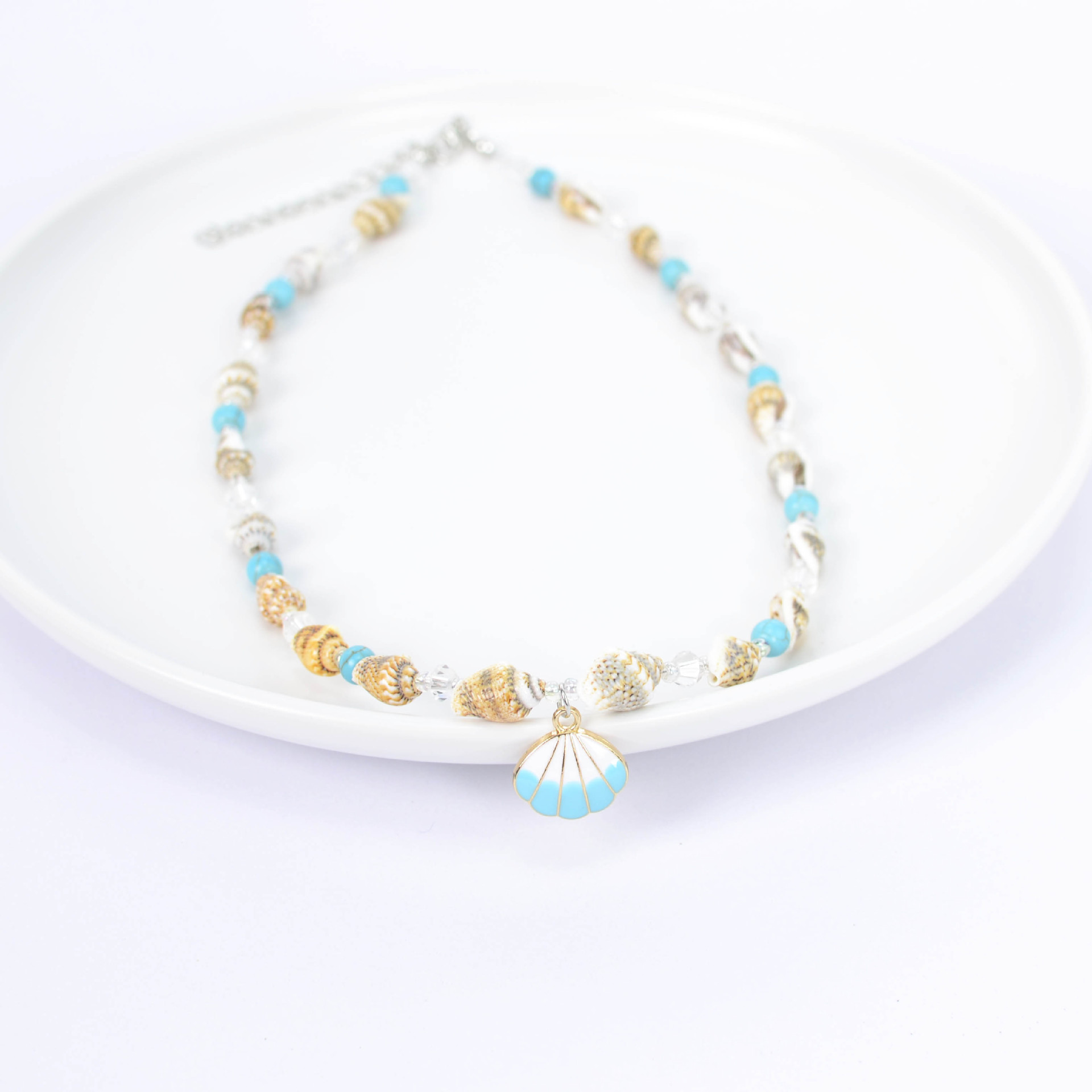 跨境热销亚马逊新品海螺贝壳项链度假风休闲海洋风波西米亚项链款