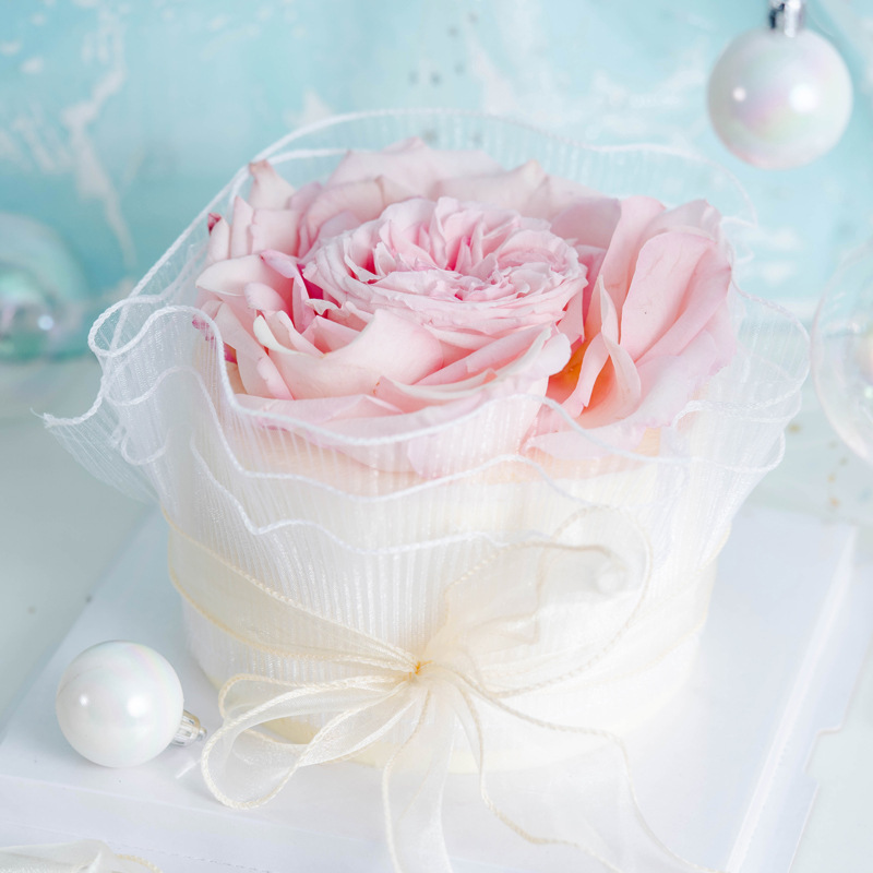 网红蛋糕梦幻网纱围边烘焙情人节生日diy装饰压皱多层波浪