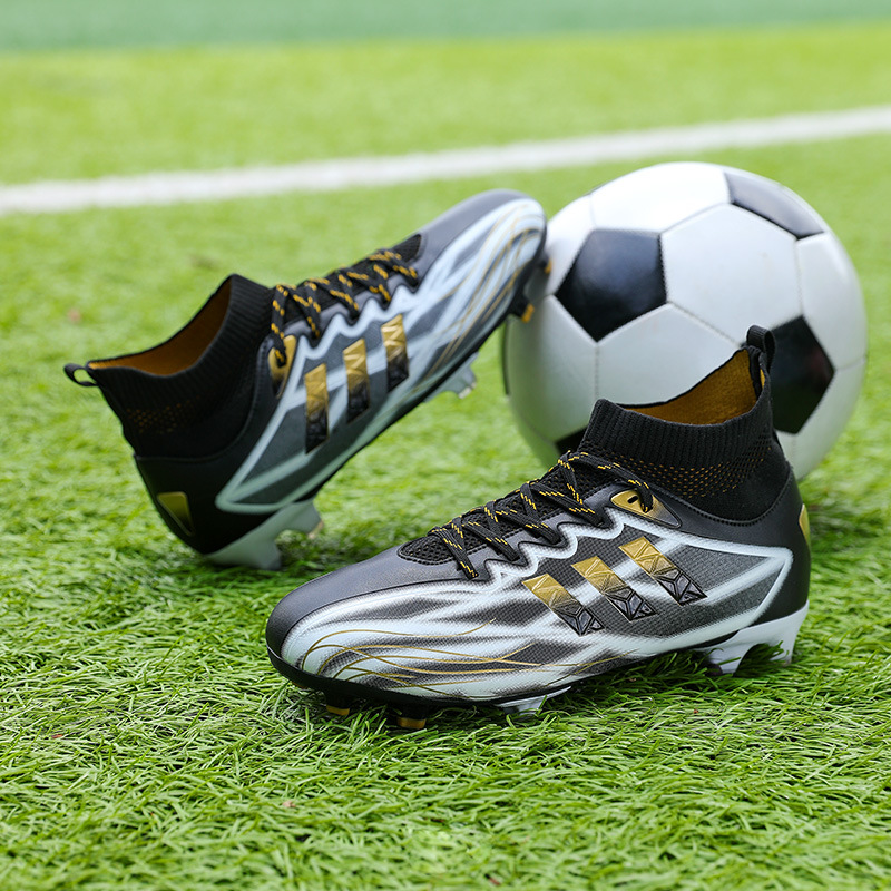 跨境爆款足球鞋男tf碎钉ag长钉人造草地皮足训练鞋高帮飞盘运动鞋