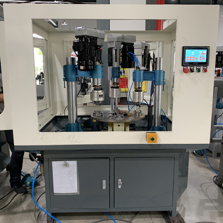 多工位手动放料转盘机多方向钻孔攻牙 灯罩钻孔攻牙自动化设备