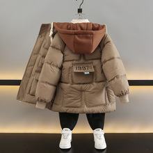 免洗小羊皮男童棉服冬季新款韩版中大童儿童加绒羽绒棉棉衣外套
